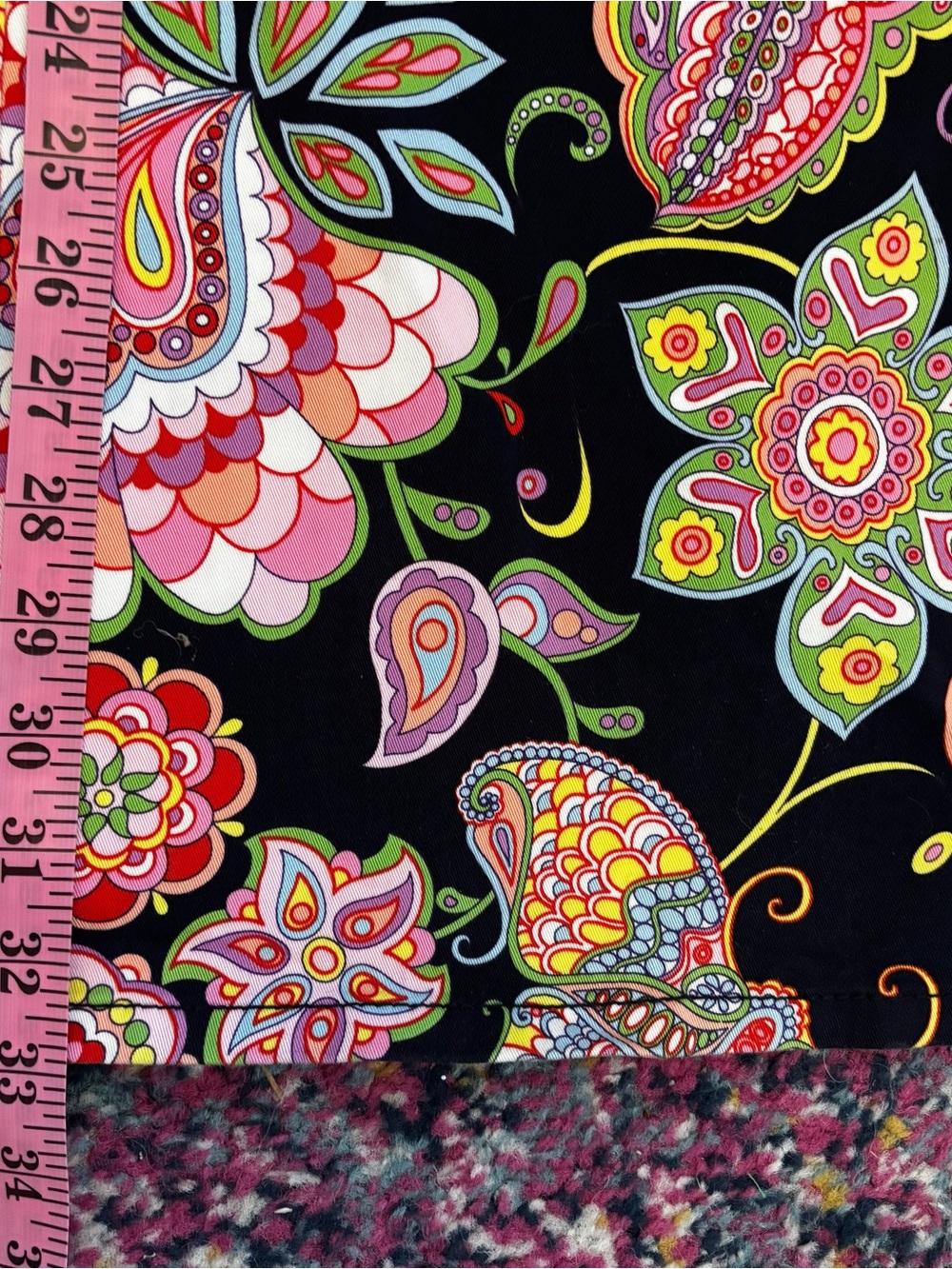 Escada Sport Kate Pants Womens 46 Us 16 Black Colorful Floral Paisley Flare Leg - Picture 14 of 15
